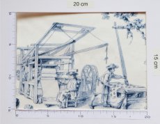 画像4: 「F在庫」はぎれ75×50：Casal工場の仕事（14：ブルー） (4)