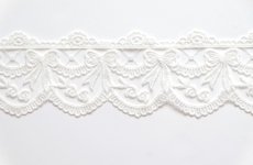画像1: 「F在庫」チュールレース7.5cm：リボン（色番91アイボリー） (1)
