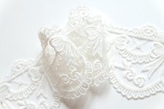 画像4: 「F在庫」チュールレース7.5cm：リボン（色番91アイボリー） (4)