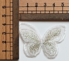 画像2: 「J即納」廃盤布飾り：マリポサ中（蝶、ホワイト） (2)