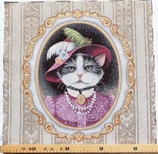 画像2: 「J即納/F在庫」はぎれ45×45：猫の侯爵夫人 (2)