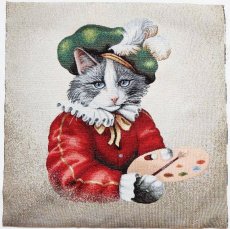 画像1: 「J即納」はぎれ45×45：猫の絵描き (1)