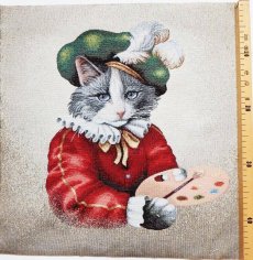 画像2: 「F在庫」はぎれ45×45：猫の絵描き (2)