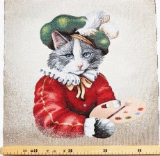画像3: 「F在庫」はぎれ45×45：猫の絵描き (3)