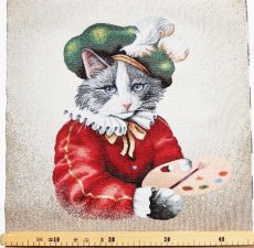 画像3: 「J即納」はぎれ45×45：猫の絵描き (3)