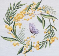 画像9: 「F在庫」はぎれ45×45：ミモザの花かんむり (9)