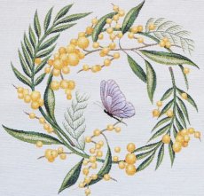 画像9: 「J即納/F在庫」はぎれ45×45：ミモザの花かんむり (9)