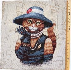 画像2: 「J即納」45×45 帽子をかぶった猫のマダム (2)