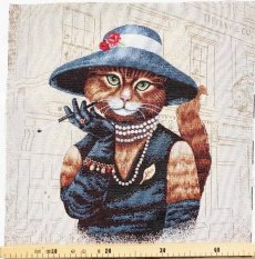 画像3: 「F在庫」45×45 帽子をかぶった猫のマダム (3)
