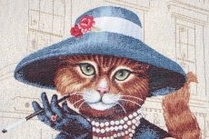 画像5: 「F在庫」45×45 帽子をかぶった猫のマダム (5)