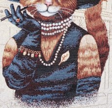 画像6: 「F在庫」45×45 帽子をかぶった猫のマダム (6)