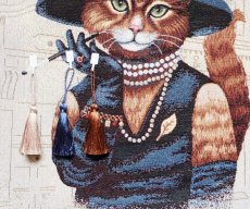 画像9: 「J即納」45×45 帽子をかぶった猫のマダム (9)