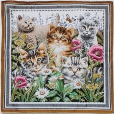 画像1: 「F在庫」45×45 草花の中の子猫たち (1)