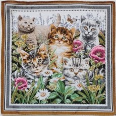 画像1: 「移動中」45×45 草花の中の子猫たち (1)