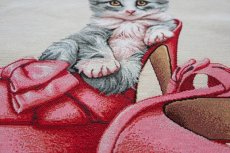 画像6: 「移動中」はぎれ45×45：子猫とピンヒール（グレイ・ピンク） (6)