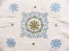 画像12: 「F在庫」はぎれ69×49：PF タブリーズ（刺繍、白ベースブルー・グリーン） (12)