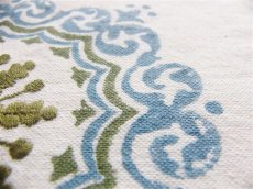 画像5: 「F在庫」はぎれ69×49：PF タブリーズ（刺繍、白ベースブルー・グリーン） (5)