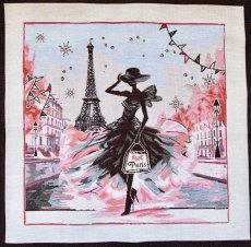 画像10: 「移動中」はぎれ45×45：ラ・パリジェンヌ（エッフェル塔・ピンク） (10)