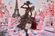 画像8: 「移動中」はぎれ45×45：ラ・パリジェンヌ（エッフェル塔・ピンク） (8)