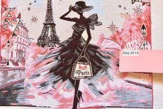 画像4: 「移動中」はぎれ45×45：ラ・パリジェンヌ（エッフェル塔・ピンク） (4)