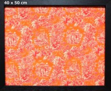 画像1: 「F在庫」はぎれ75×50：ミニ・マハラニ（オレンジベース赤） (1)