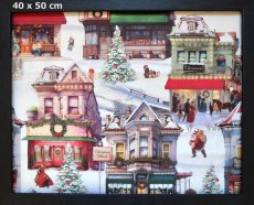 画像1: 「移動中」はぎれ70×６０：クリスマス・シティ（白ベース） (1)