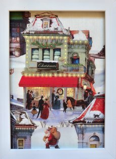 画像10: 「移動中」はぎれ70×６０：クリスマス・シティ（白ベース） (10)