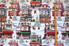 画像15: 「移動中」はぎれ70×６０：クリスマス・シティ（白ベース） (15)