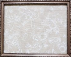 画像5: 「J即納/F在庫」廃盤はぎれ70×50：草木と小鳥とワンピース（麻色ベース白） (5)