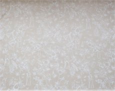 画像16: 「J即納/F在庫」廃盤はぎれ70×50：草木と小鳥とワンピース（麻色ベース白） (16)