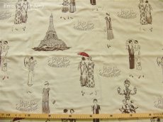 画像1: 「J即納」はぎれ70×50：ベルエポックパリ（生成りベース、ジャカード） (1)
