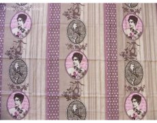 画像1: 「J即納」廃盤はぎれ45×100：モニカ（ベージュ麻地ベースモーヴ） (1)