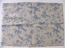 画像1: 「J即納」はぎれ75×50：tdjメザンジュ（ベージュ麻地ベースブルー） (1)