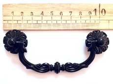 画像1: 「F在庫」取っ手：リューズ11cm（黒） (1)