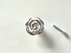 画像3: 「J即納」取っ手：バラ（軽量プラスティック製、直径3.5cm、シルバー・白） (3)