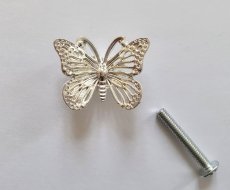 画像8: 「F在庫」取っ手：蝶（3.2cm、シルバー） (8)