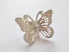 画像4: 「F在庫」取っ手：蝶（3.2cm、シルバー） (4)