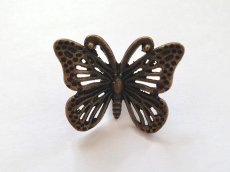 画像4: 「F在庫」取っ手：蝶（3.2cm、アンティークゴールド） (4)
