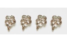画像1: 「J即納」飾り金具小花（シルバー）4個セット (1)
