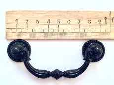 画像1: 「F在庫」取っ手：パストラル8.8cm（黒） (1)