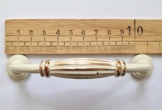 画像1: 「F在庫」取っ手：ポモー11.5cm（アイボリー&ゴールド） (1)