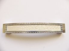 画像1: 「J即納」取っ手：パヴェ12cm（ホワイト＆シルバー） (1)