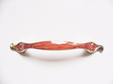 画像1: 「J即納」取っ手：フィリップ13.5cm（アンバー&ゴールド） (1)