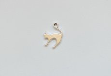 画像4: 「J即納」チャーム：猫13×19mmシルバー5個セット (4)