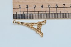 画像2: 「F在庫」チャーム：エッフェル塔平面24×45mmゴールド2個セット (2)