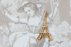 画像4: 「F在庫」チャーム：エッフェル塔平面24×45mmゴールド2個セット (4)