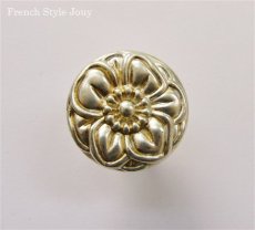 画像1: 「移動中」取っ手：アンティークフラワー（直径3.5cm、シルバー） (1)