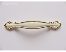 画像1: 「J即納」取っ手：ポンパドール11.5cm（ホワイト＆ゴールド） (1)