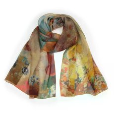 画像2: 「取寄せ」シルクシフォンストール 43×140cm ：ルドン・パンドラ（ブルー） (2)