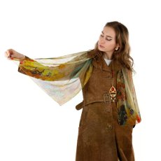 画像4: 「取寄せ」シルクシフォンストール 43×140cm ：ルドン・パンドラ（ブルー） (4)